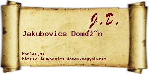 Jakubovics Domán névjegykártya